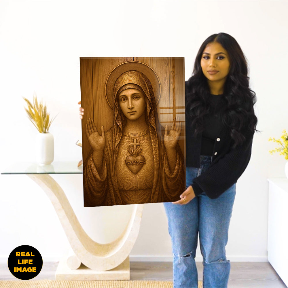 Immaculate Heart of Mary – Wood of Grace - Acrylic Wall Art