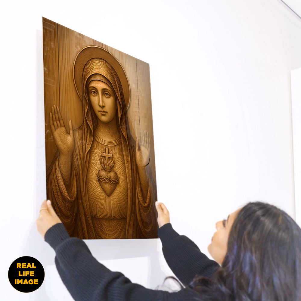 Immaculate Heart of Mary – Wood of Grace - Acrylic Wall Art