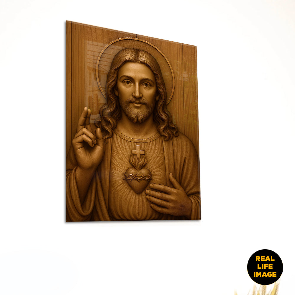 Sacred Heart of Jesus – Wood of Grace -Acrylic Wall Art