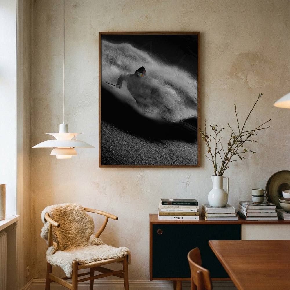 Powder Rush Skier Metal Wall Art