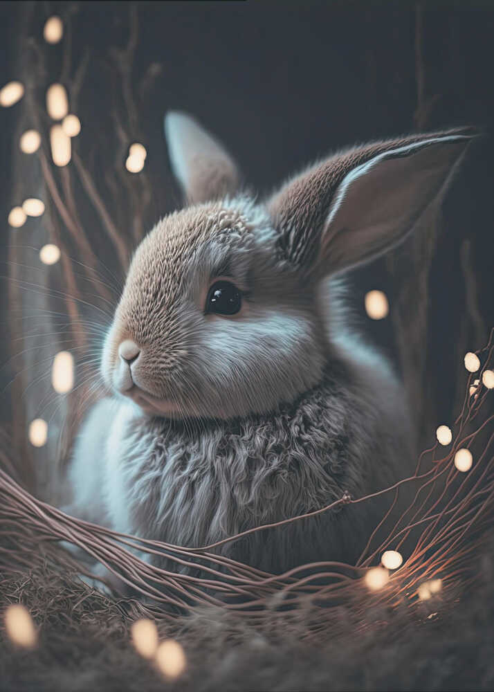 "Easter Bunny Glow Metal Wall Art"