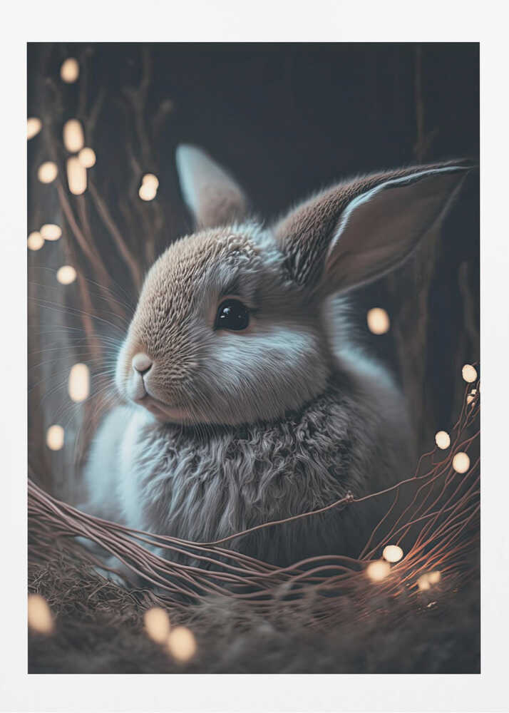 "Easter Bunny Glow Metal Wall Art"