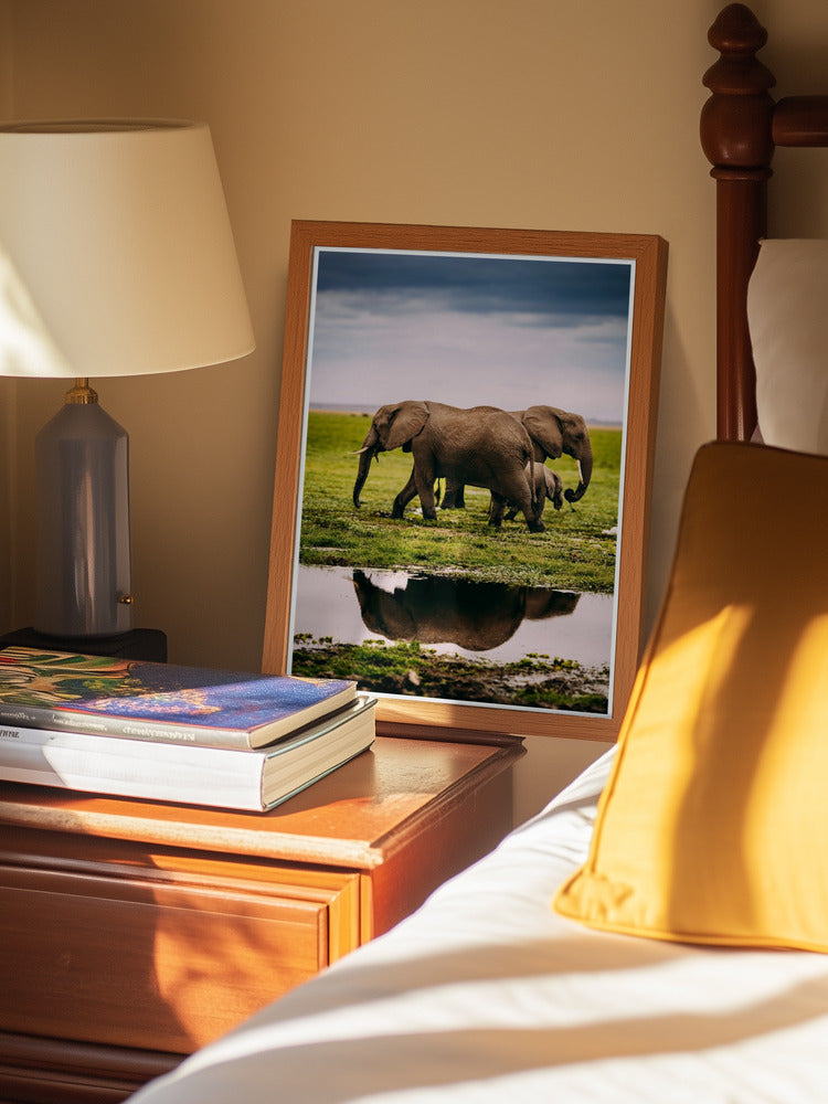 Elephant Family Journey Metal Wall Art