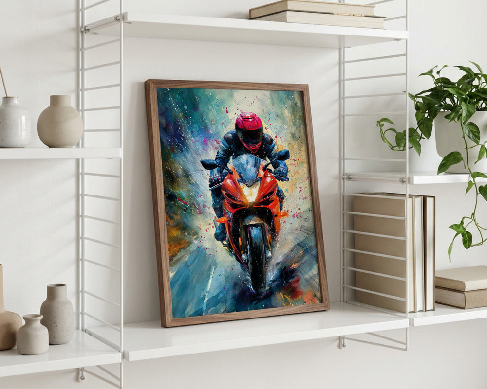 Velocity Rush Motorcycle Metal Wall Art