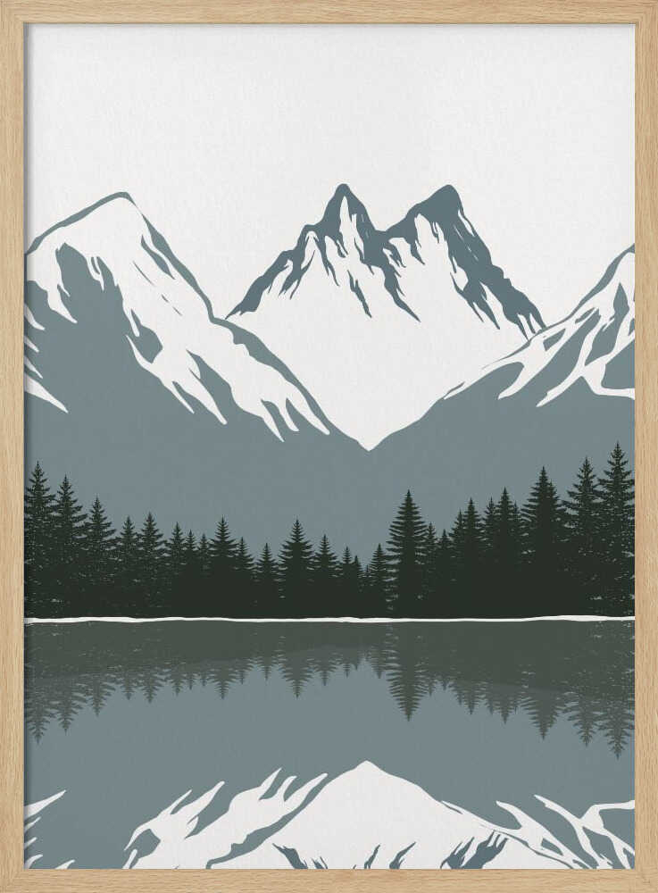 Alpine Reflection Minimalist Metal Wall Art