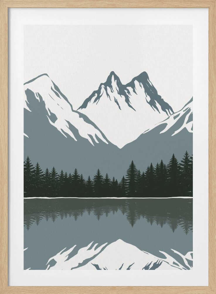 Alpine Reflection Minimalist Metal Wall Art