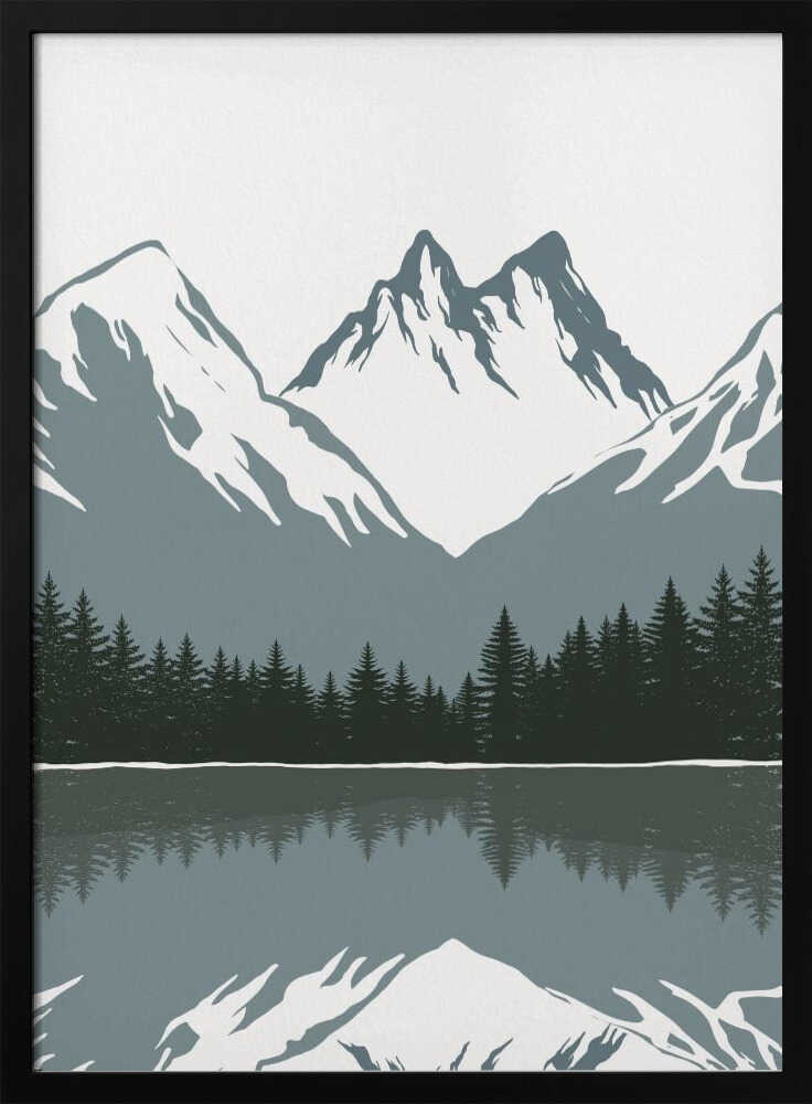Alpine Reflection Minimalist Metal Wall Art