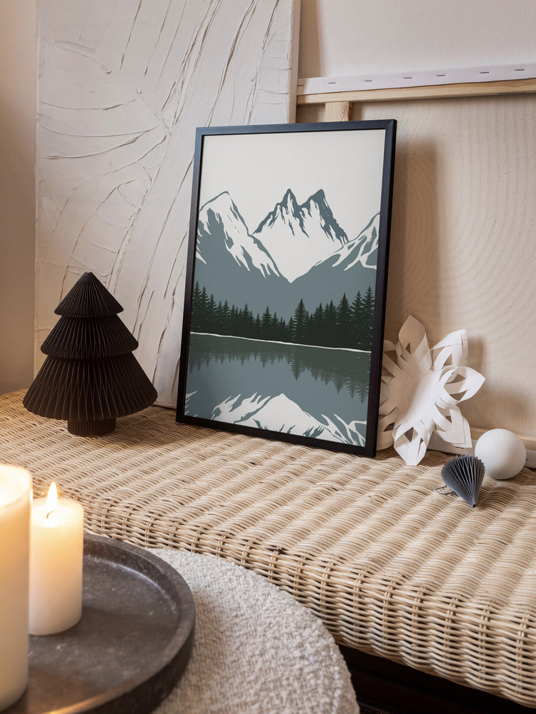 Alpine Reflection Minimalist Metal Wall Art
