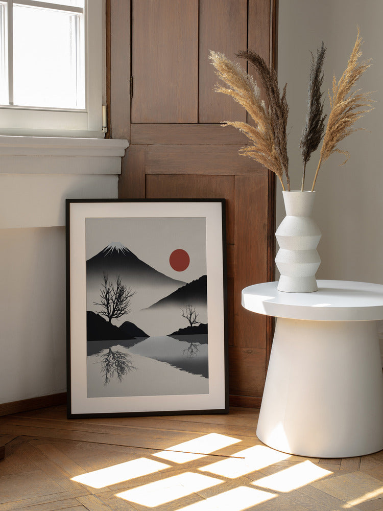 Silent Fuji Reflection Minimalist Metal Wall Art