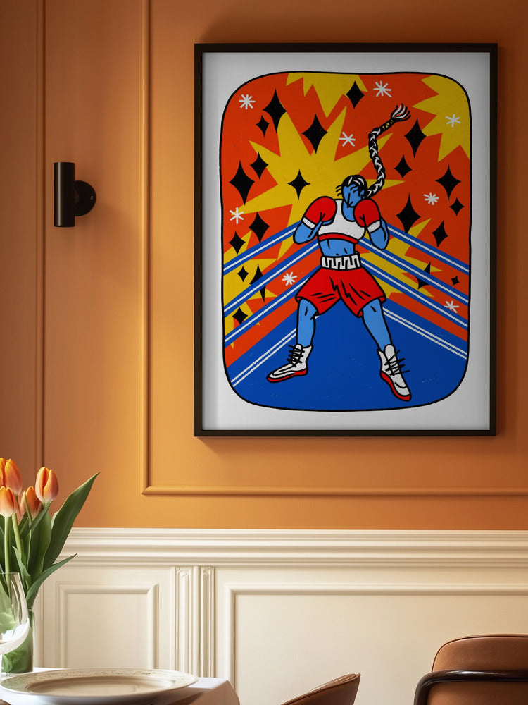 Knockout Power Boxer Metal Wall Art