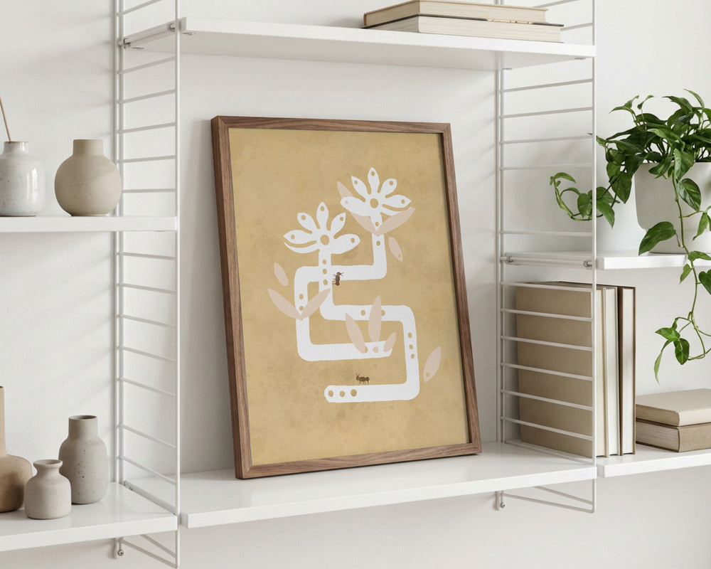 Golden Path Bloom Minimalist Metal Wall Art