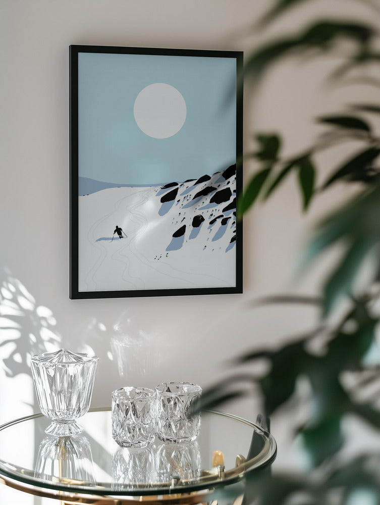 Winter Horizon Ski Adventure Metal Wall Art