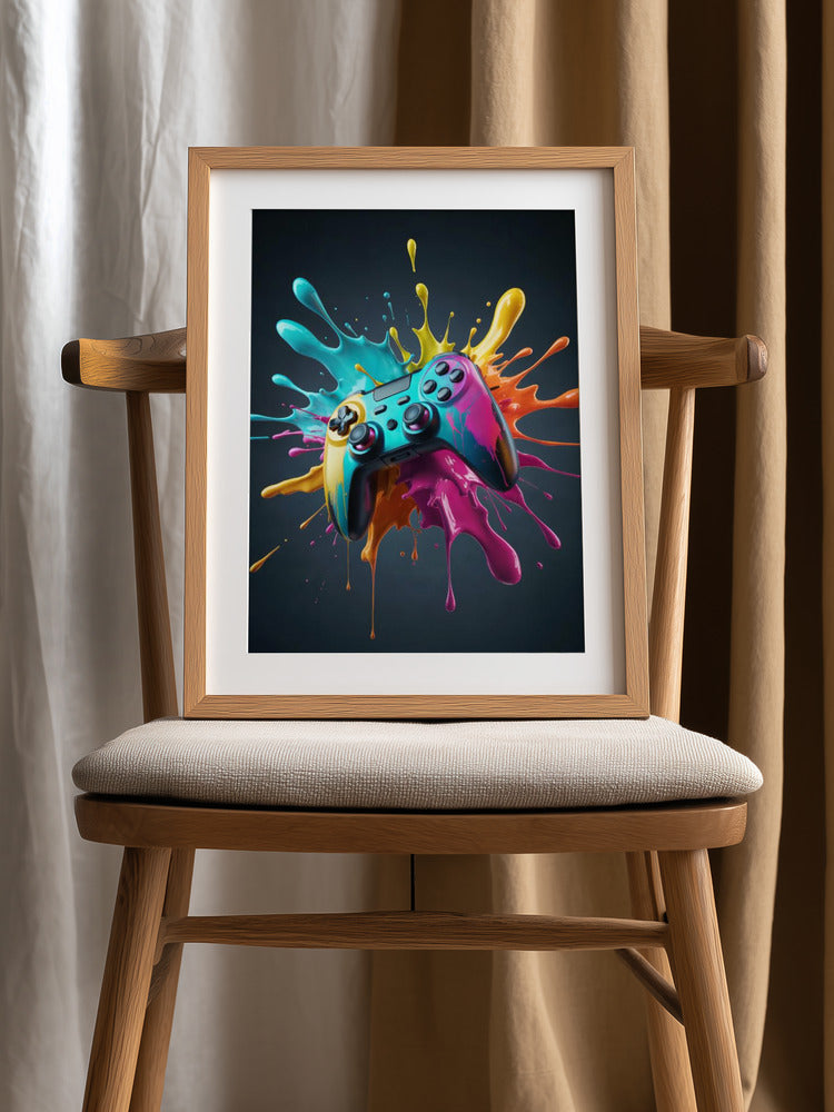 Color Splash Gamer Metal Wall Art