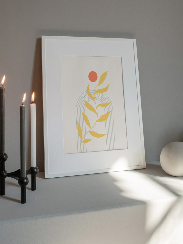 "Botanical Horizon: Modern Abstract Wall Art in Metal"
