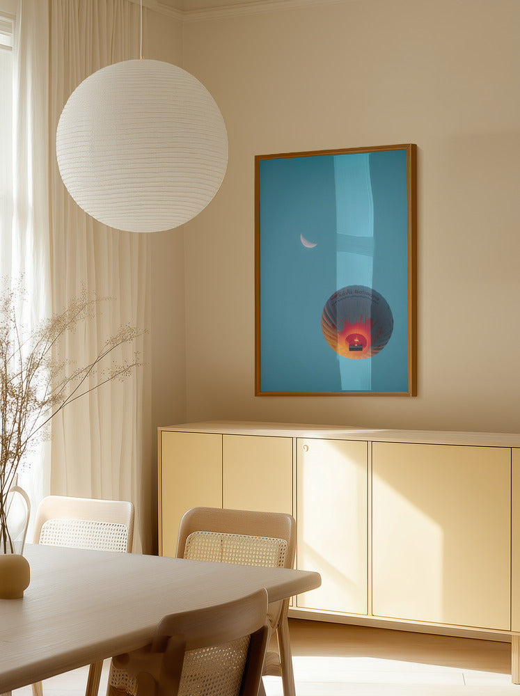 Moonlit Balloon Adventure Metal Wall Art
