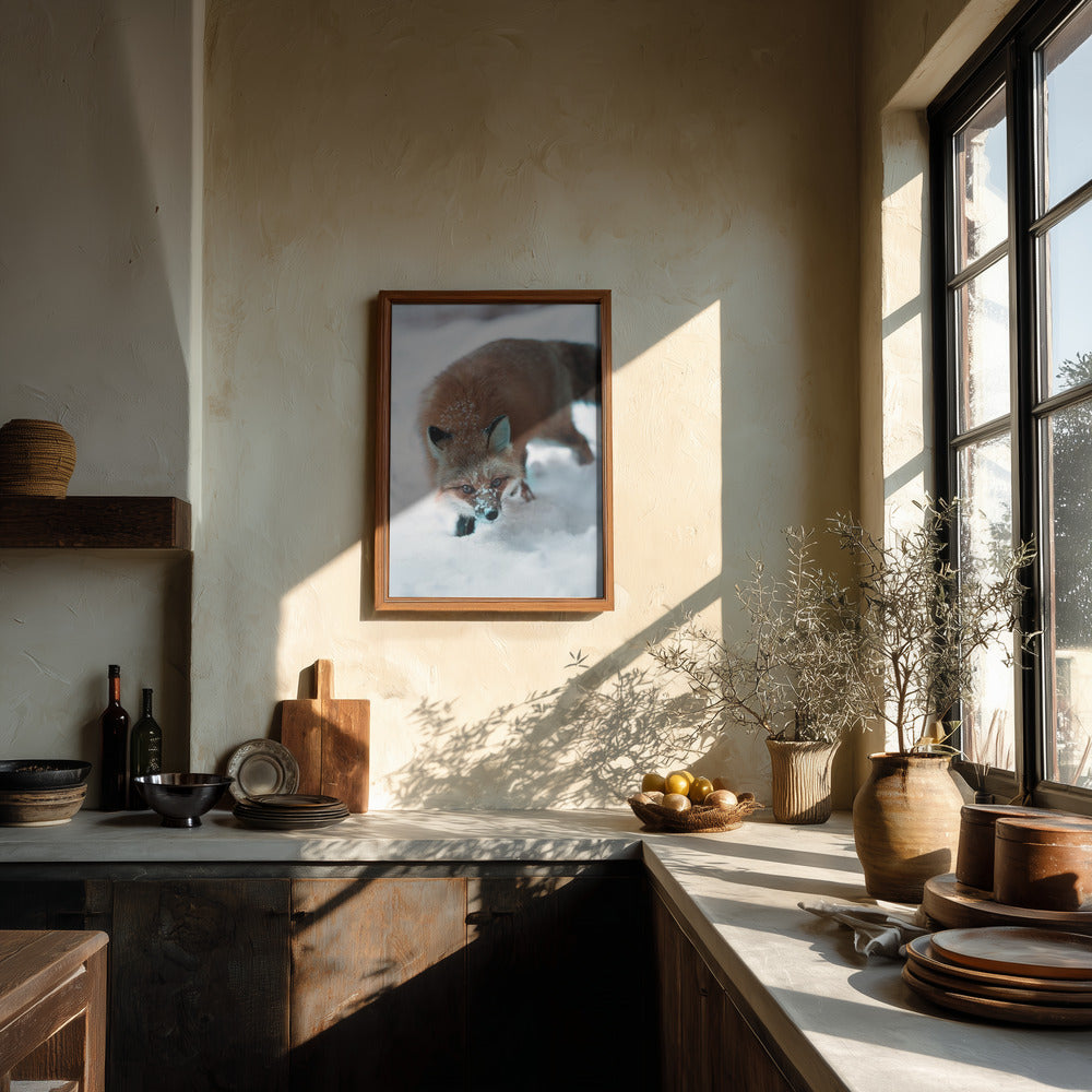 "Winter Fox" Animal Metal Wall Art