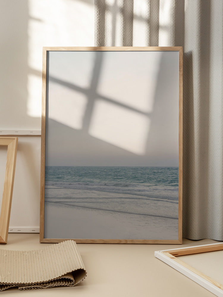 “Pastel Horizon Calm” Beach Metal Wall Art