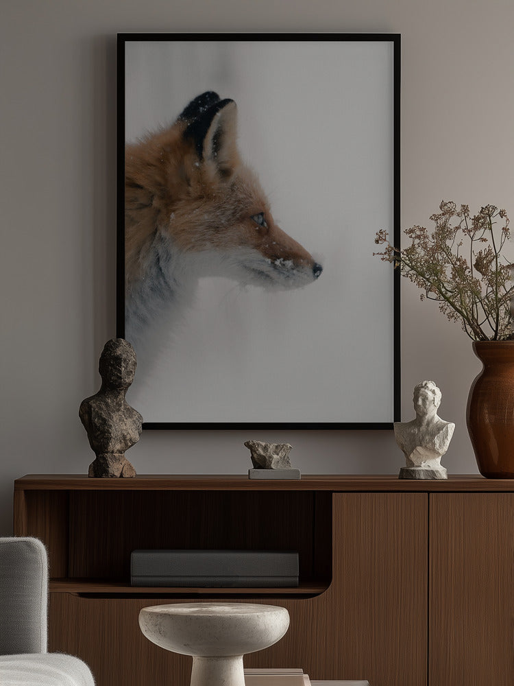 "Winter Fox Reflection" Animal Metal Wall Art