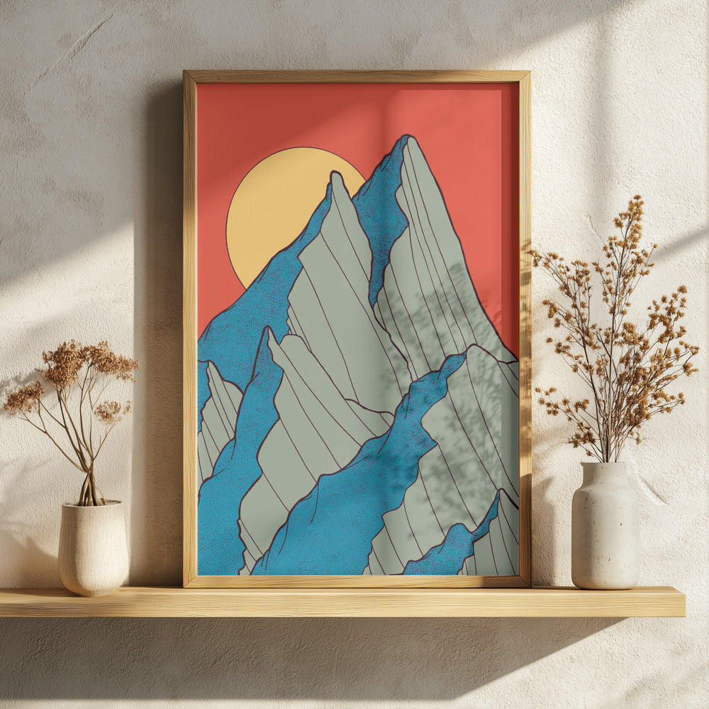 Sunrise Mountain Minimalist Metal Wall Art