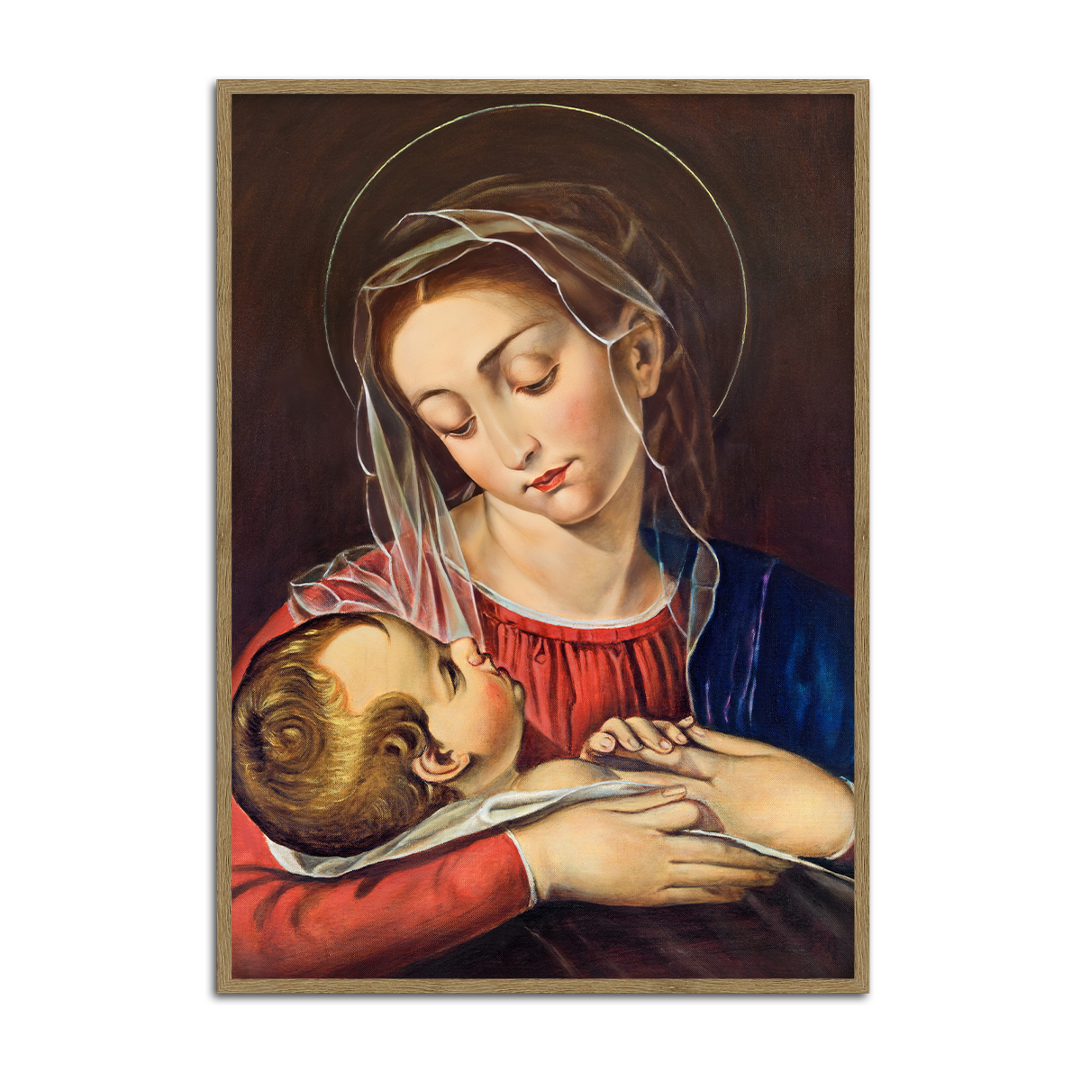 Divine Motherhood – Virgin Mary with Child Metal Wall Art