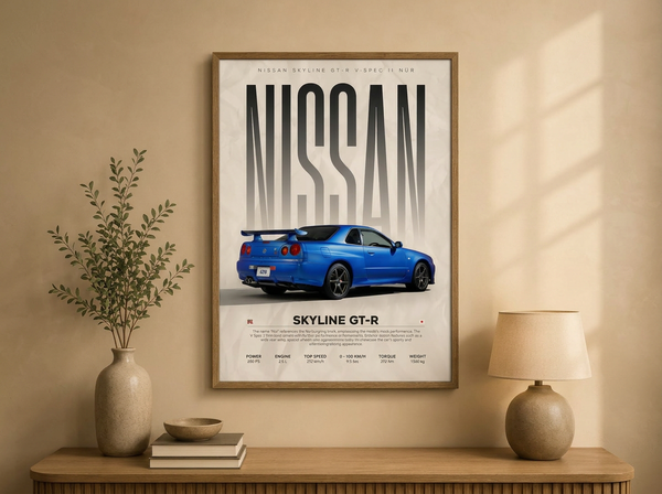 Nissan Skyline GT-R Metal Wall Art