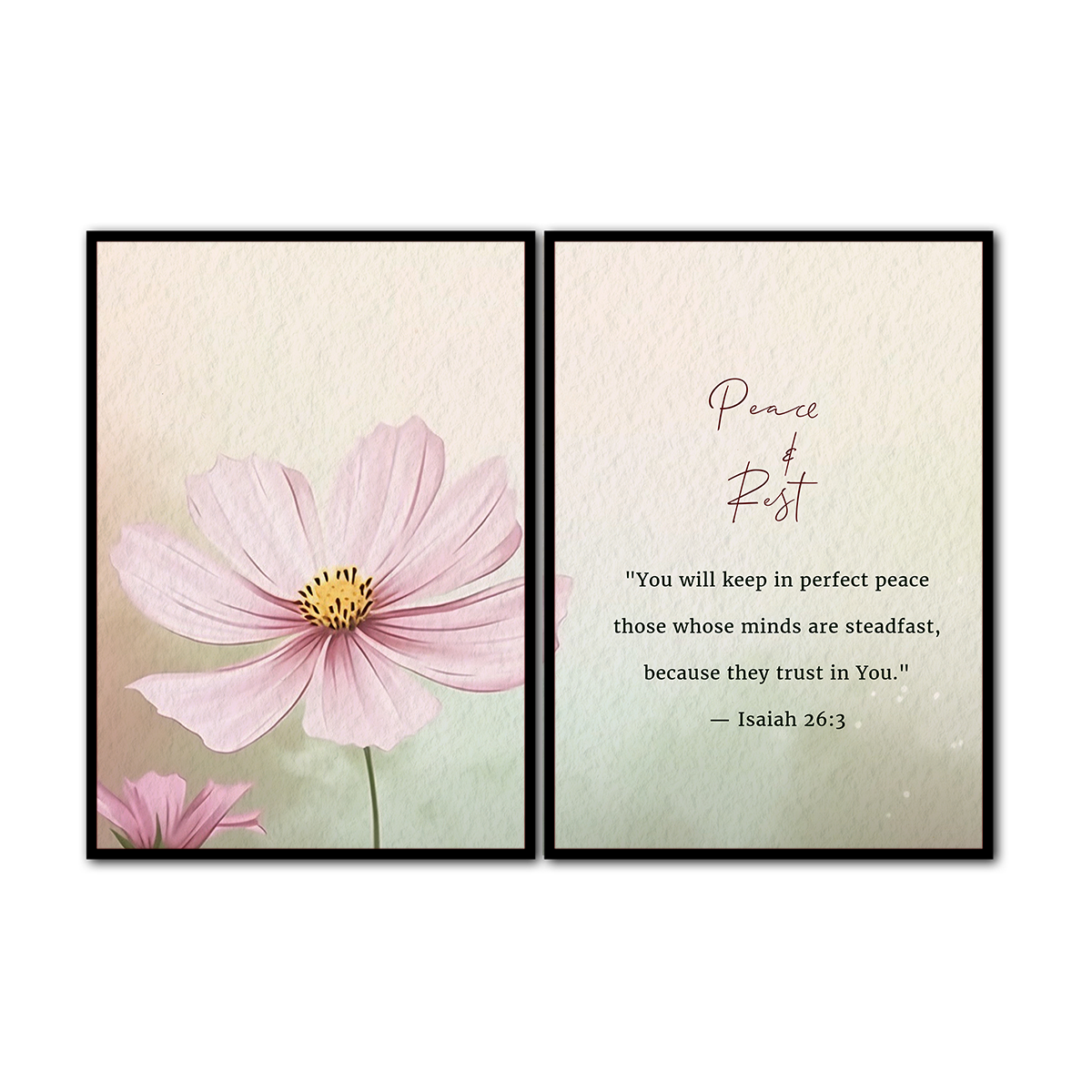 Isaiah 26:3 Christian - 2 Panel Metal Wall Art