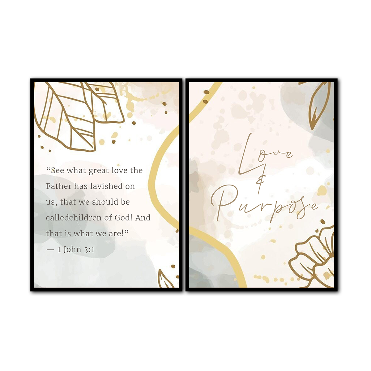 Love & Purpose – 1 John 3:1 Christian Quote - 2 Panel Metal Wall Art