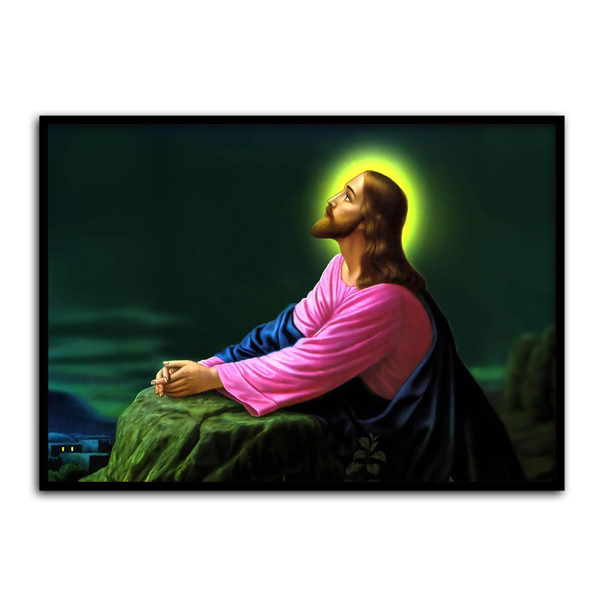 Divine Reflection – Praying Jesus HD Metal Wall Art