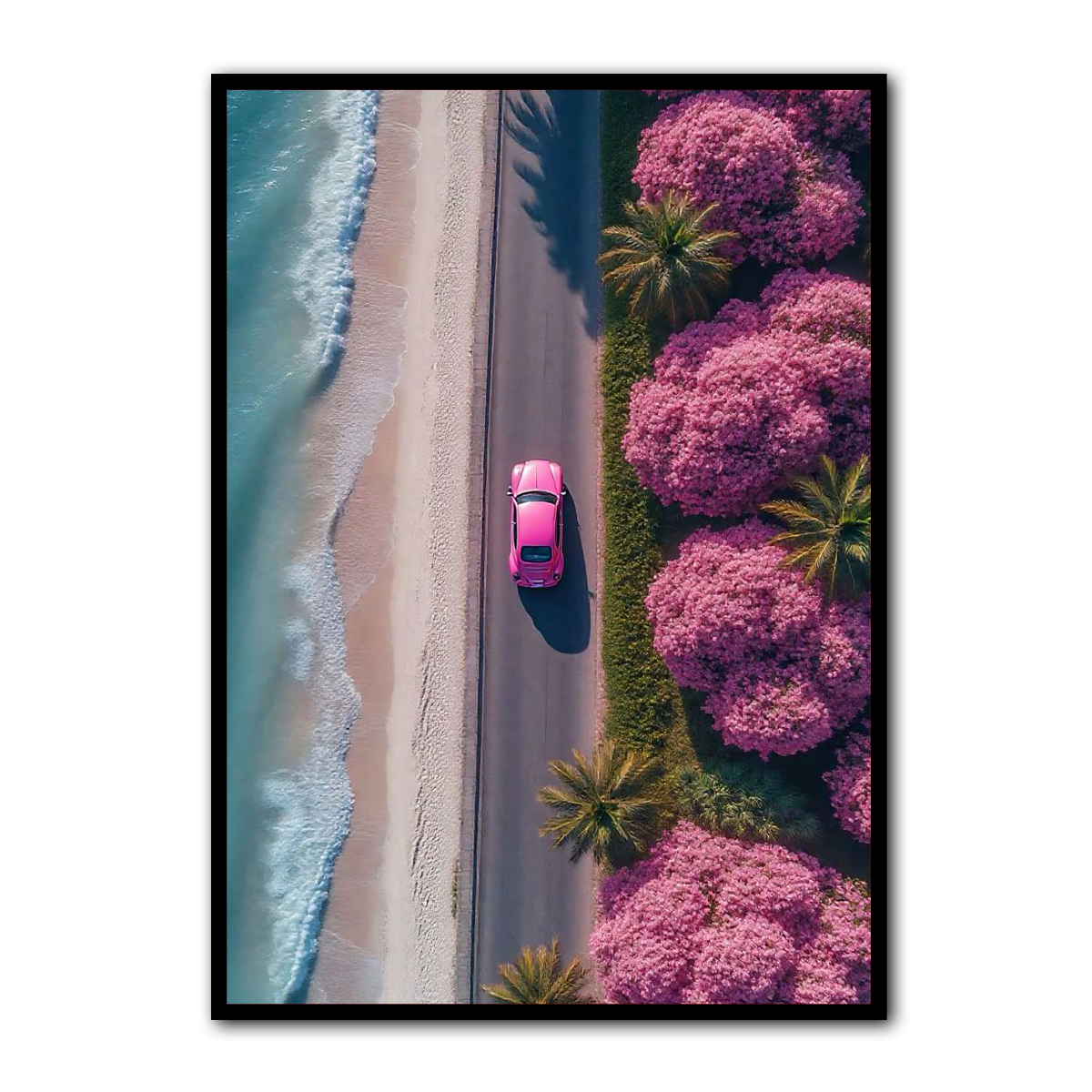 “Pink Escape” – Coastal Drive Metal Wall Art