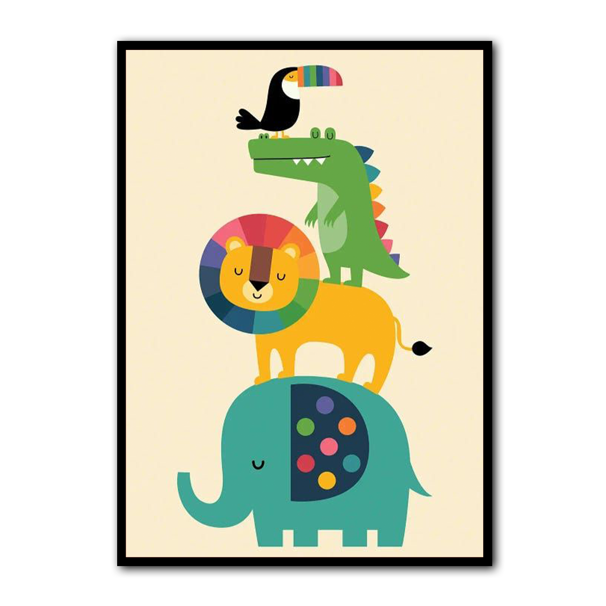 "Animal Friends Tower" Kids Metal Wall Art