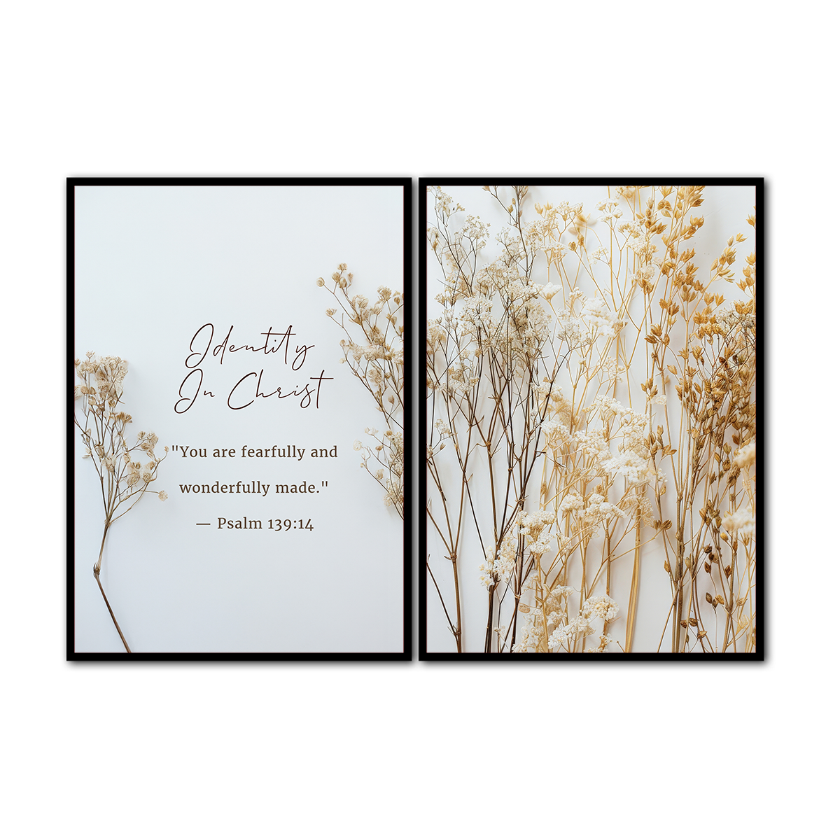 Identity in Christ – Psalm 139:14- 2 Panel Metal Wall Art