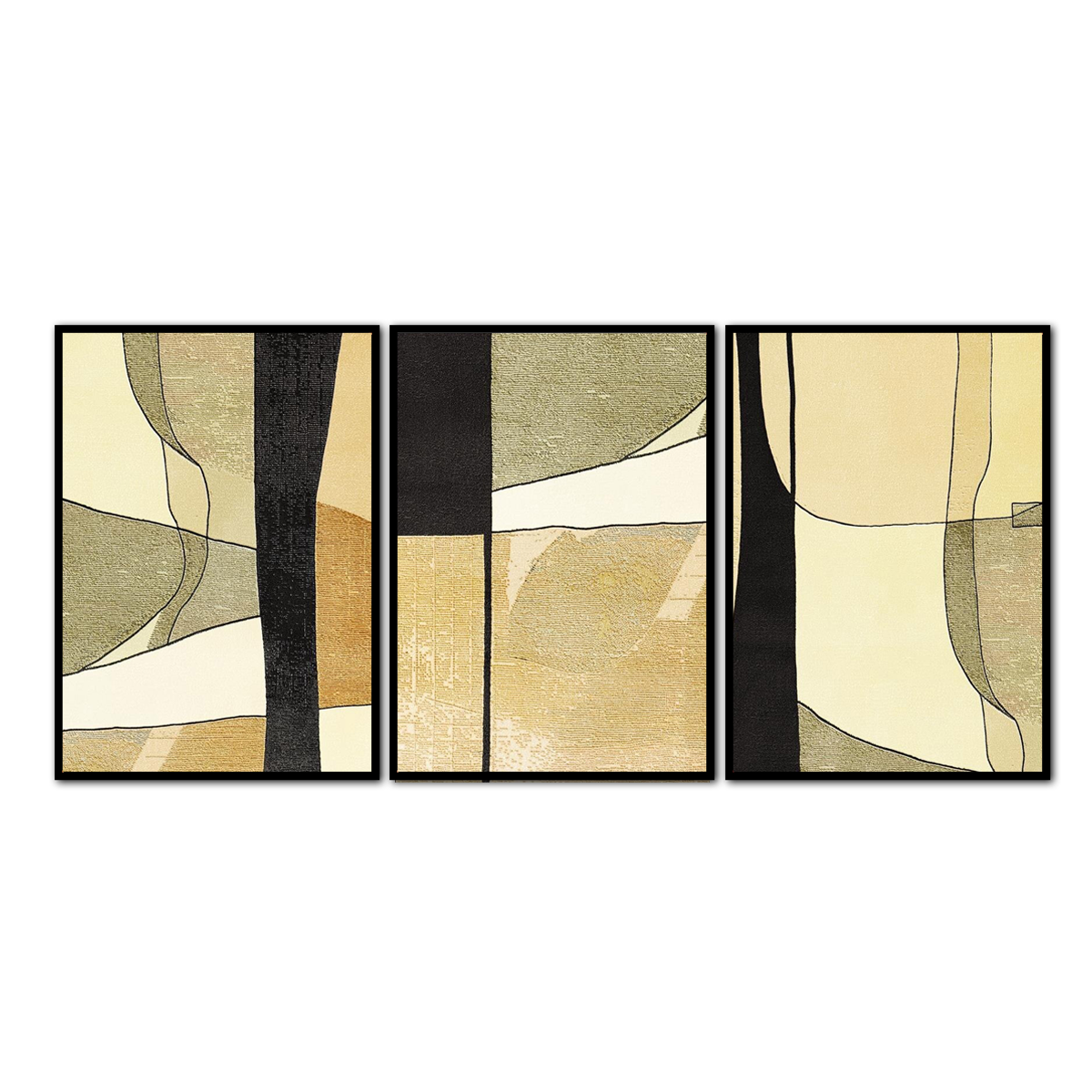 "Modern Tranquility" – 3-Panel Abstract Metal Wall Art