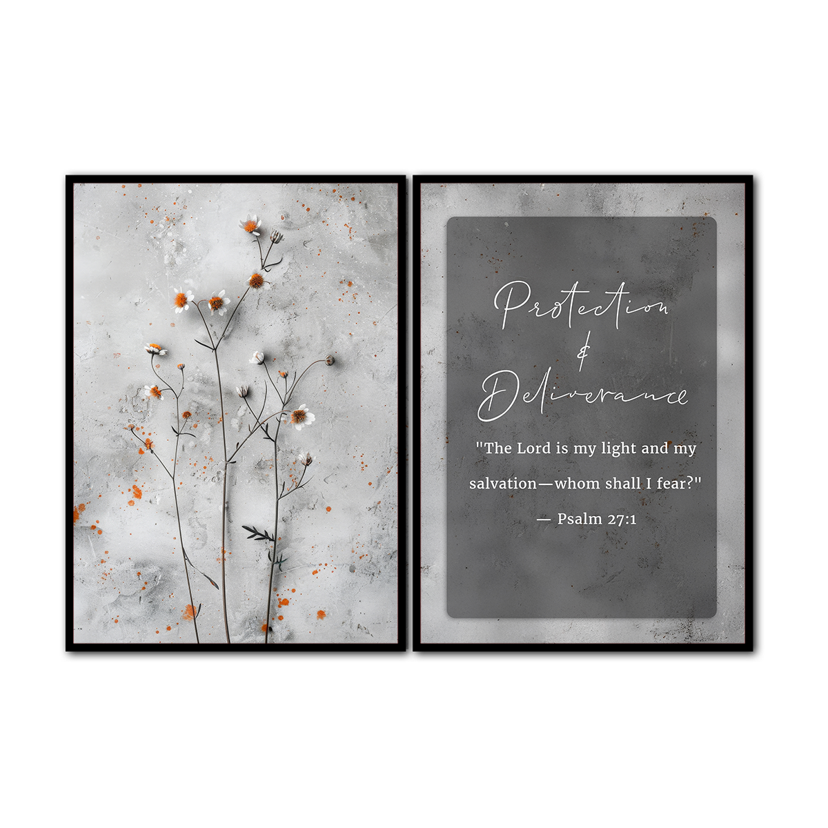 Protection & Deliverance Psalm 27:1 - 2 Panel Metal Wall Art