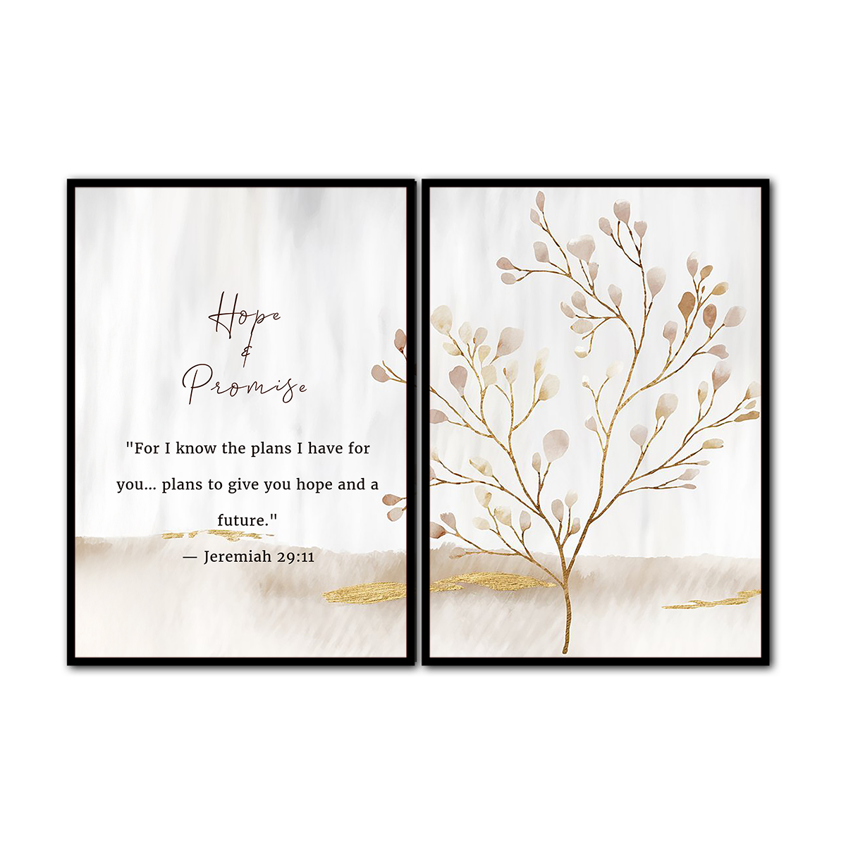 Hope & Promise – Jeremiah 29:11 - 2 Panel Metal Wall Art