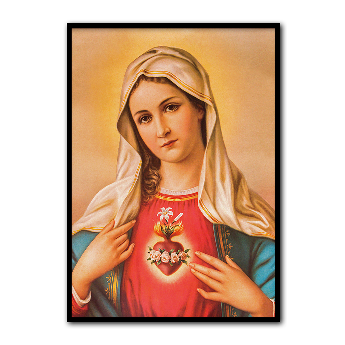 Sacred Heart of Mary – Divine Love HD Metal Wall Art