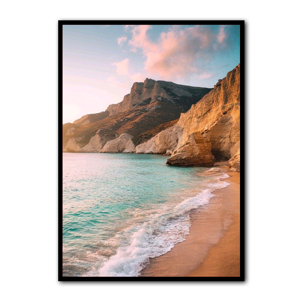 Golden Cliffs Beach Wall Art – HD Metal Wall Art