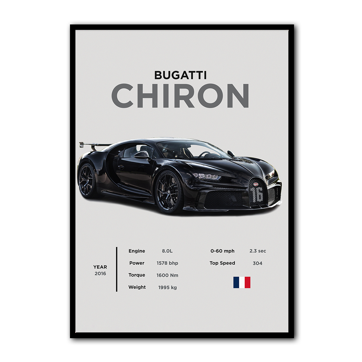Bugatti Chiron Metal Wall Art