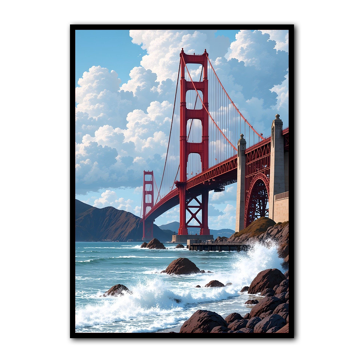 “Golden Horizon” – Golden Gate Bridge Metal Wall Art