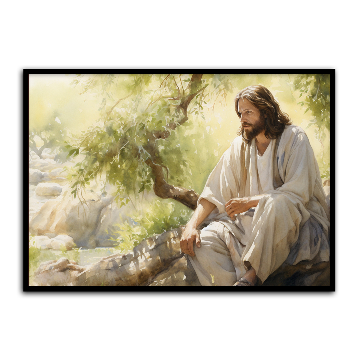 Jesus in Stillness – HD Metal Religious Wall Art