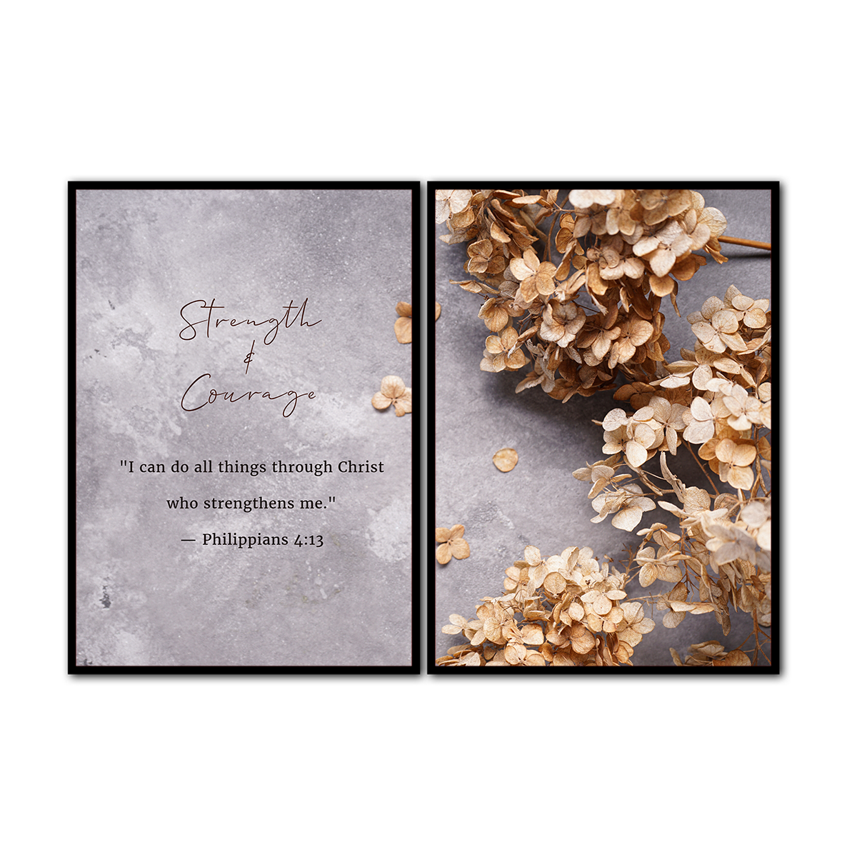 Philippians 4:13 Inspirational Christian - 2 Panel Metal Wall Art