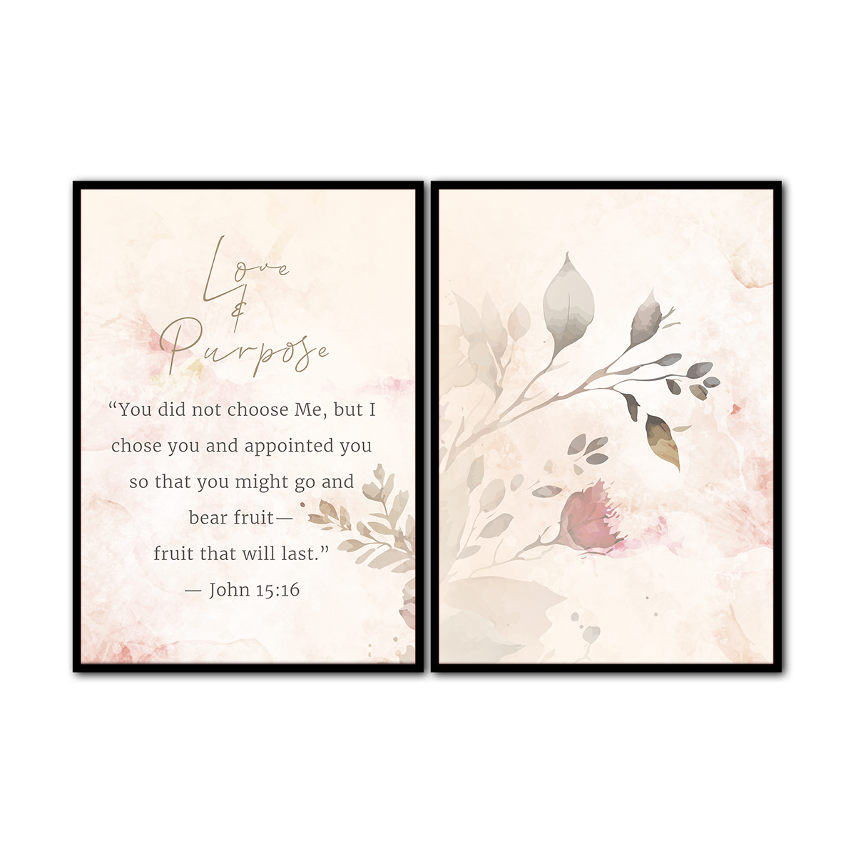 John 15:16 - 2 Panel Metal Wall Art