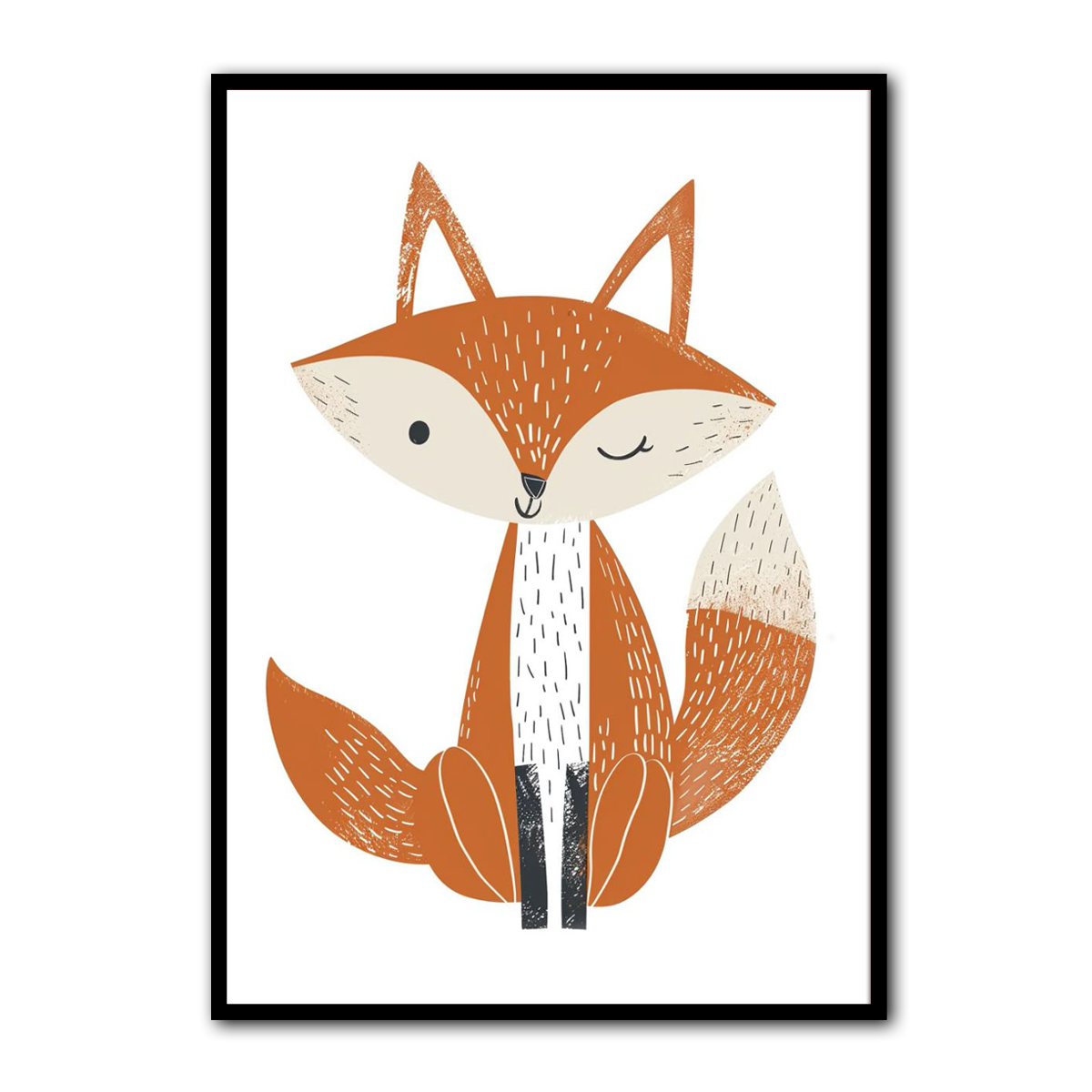 Cute Fox Nursery Metal Wall Art