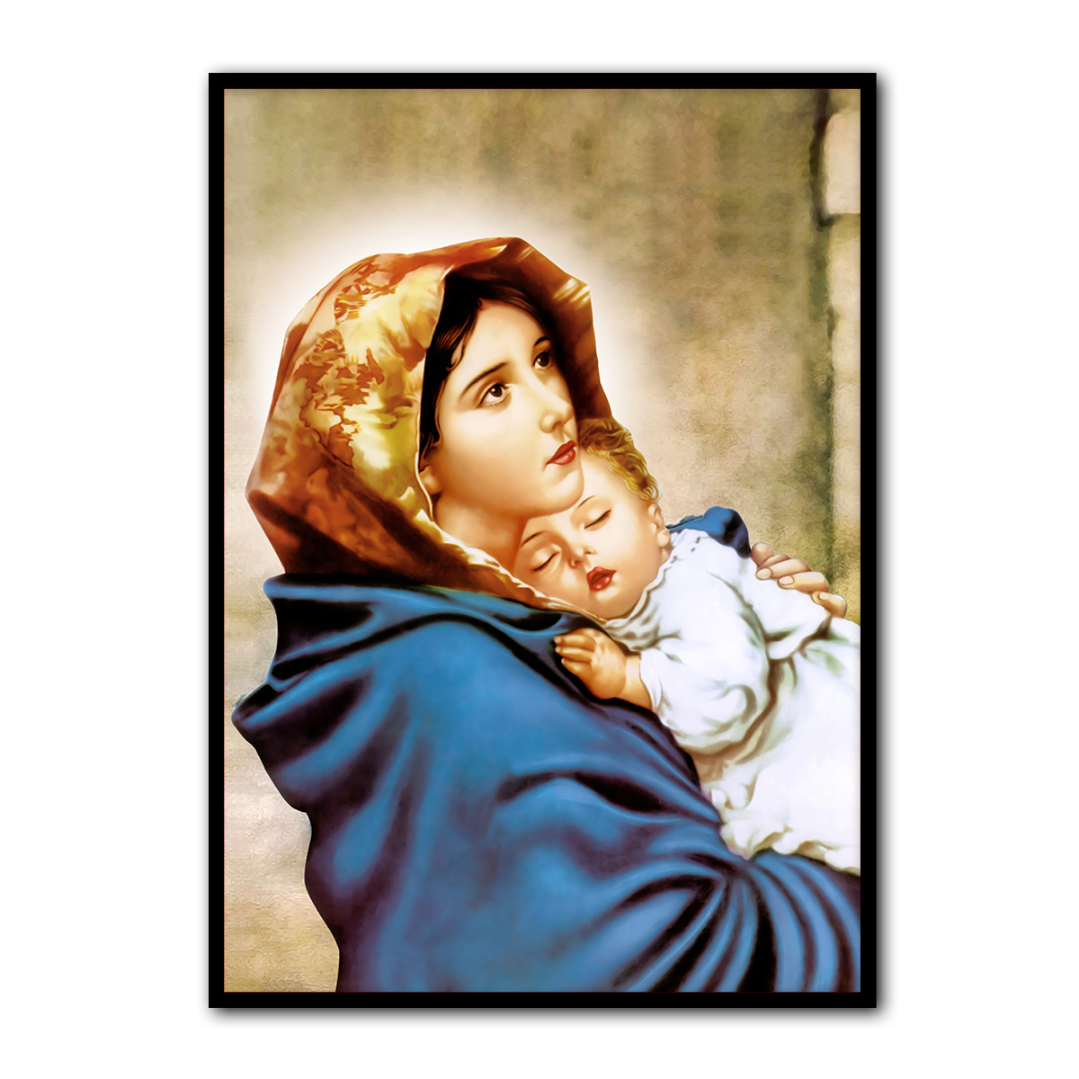 Mother Mary and Baby Jesus – Divine Comfort HD Metal Wall Art