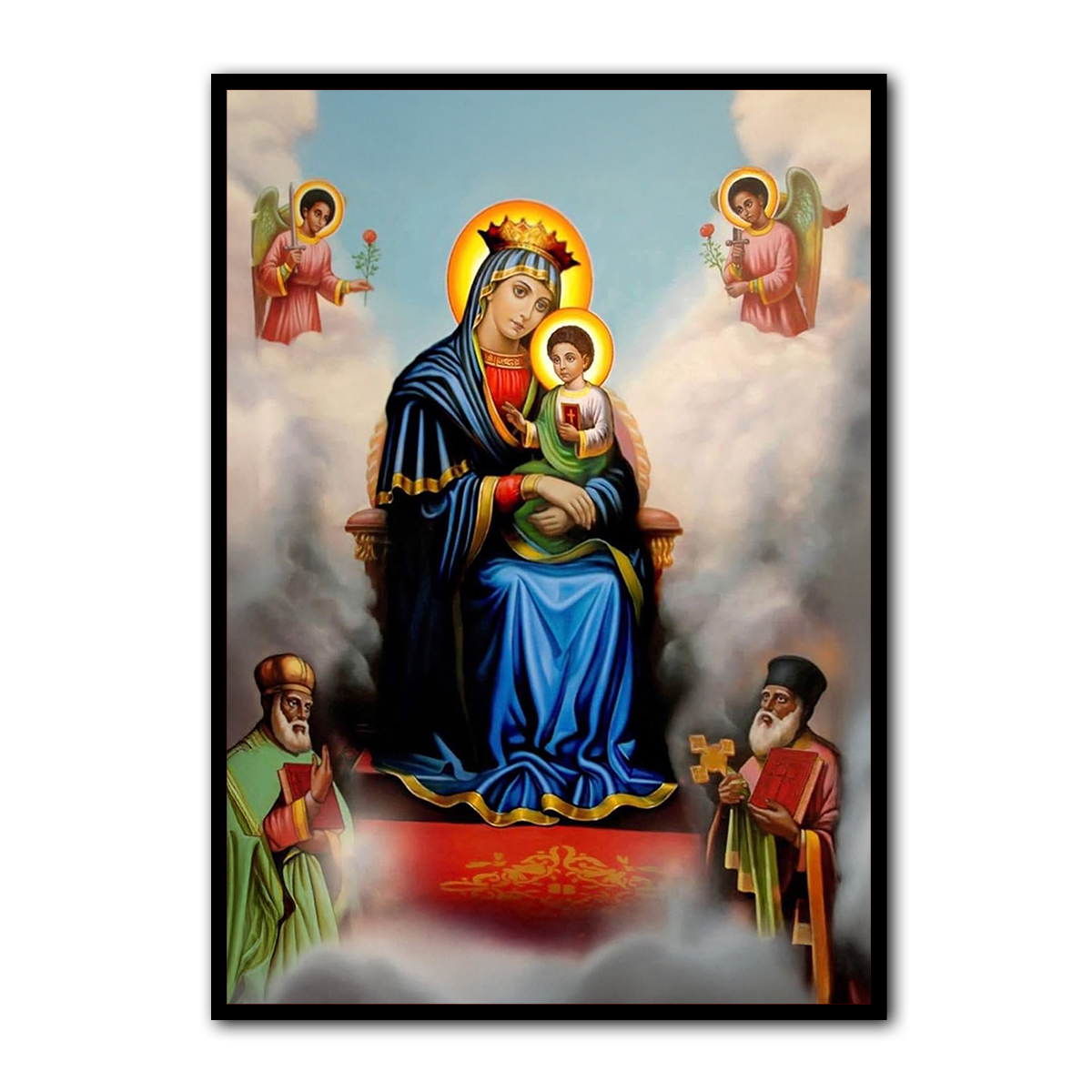 Queen of Heaven – Mother Mary and Child Jesus HD Metal Wall Art