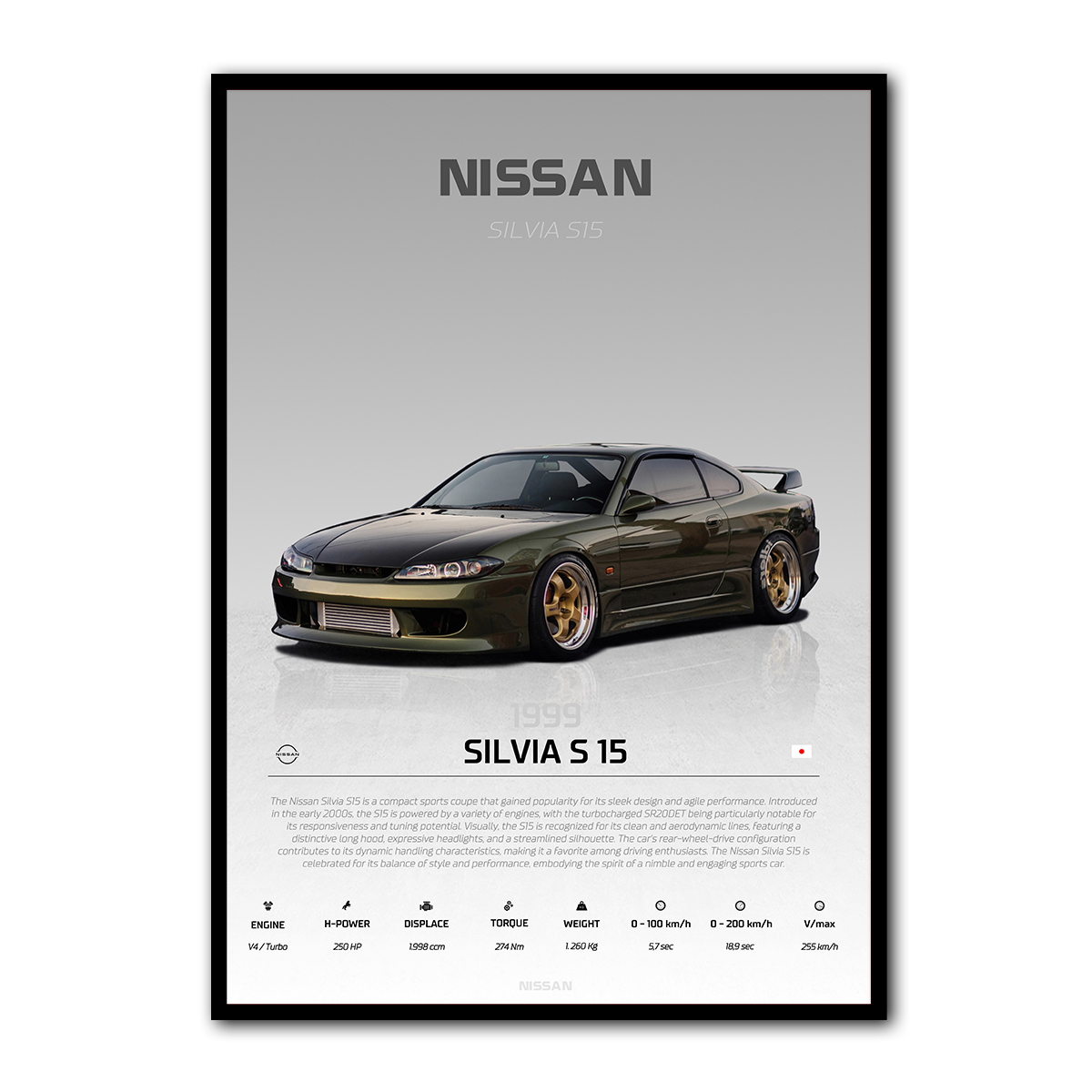 Nissan Silvia S15 Metal Wall Art