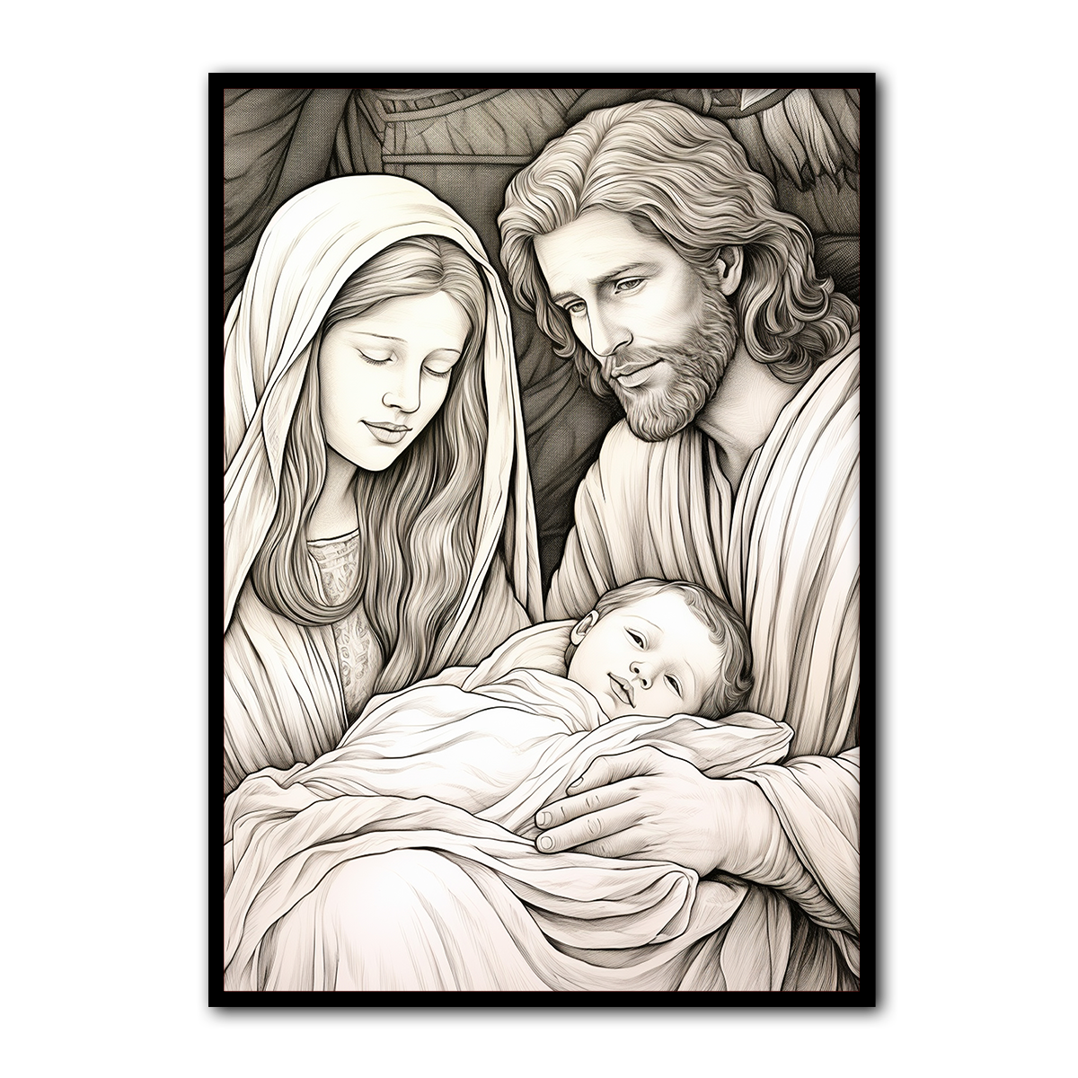 The Holy Family – Blessed Love HD Metal Wall Art