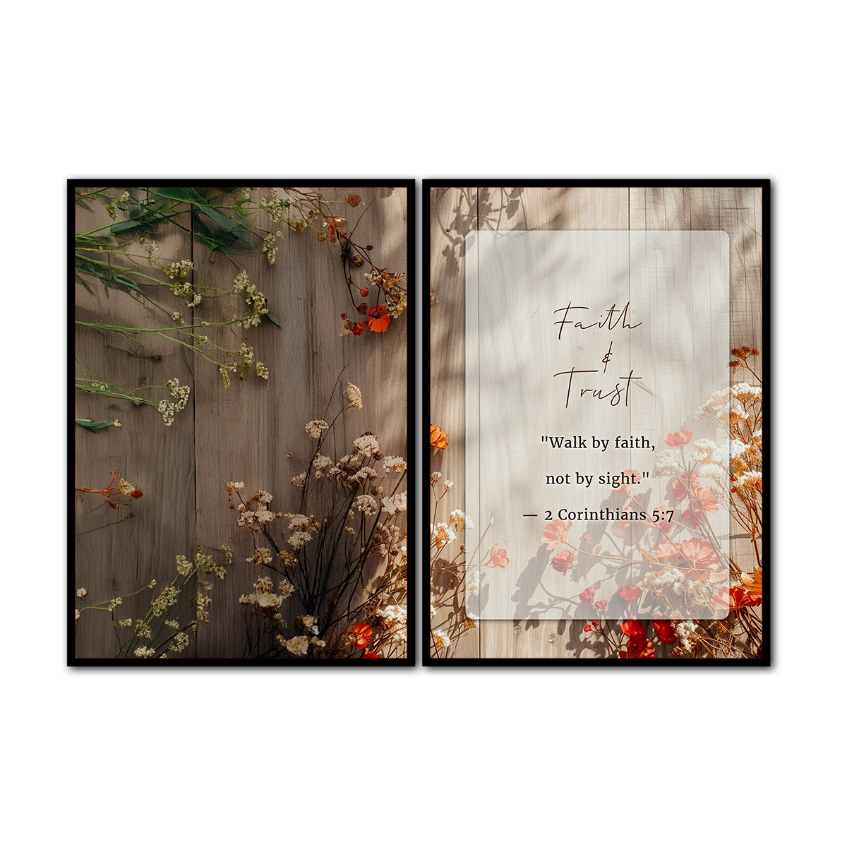 Faith & Trust – “Walk by Faith, Not by Sight” - 2 Panel Metal Wall Art