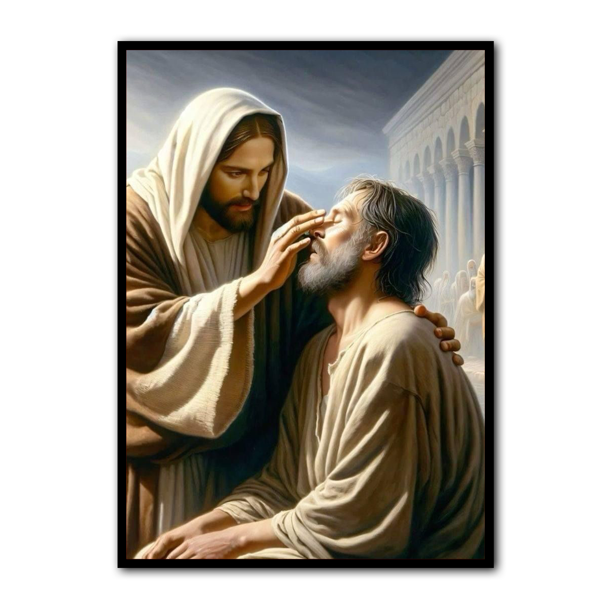 “Healing Touch” – Jesus Healing the Blind Metal Wall Art