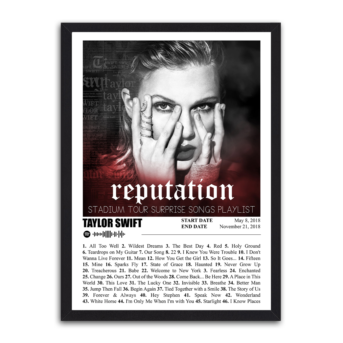 Taylor Swift's Reputation Stadium Tour HD Metal Wall Art