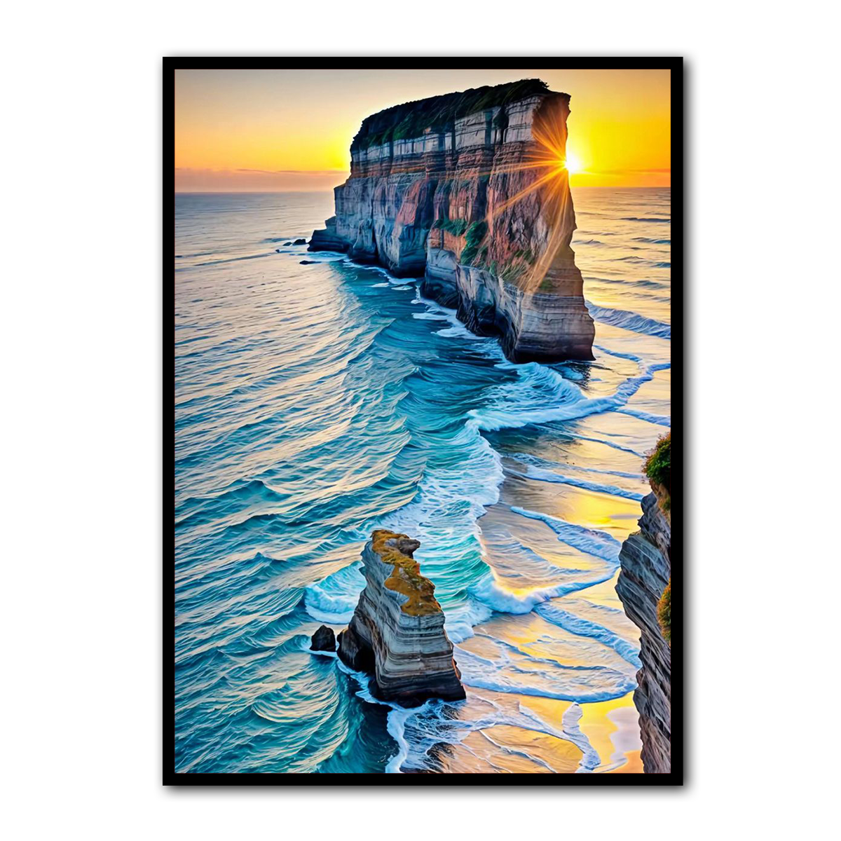Golden Horizon Beach Metal Wall Art
